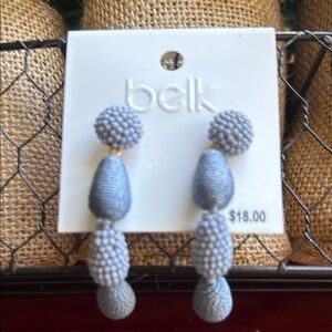 Belk Blue Beaded Drop Pierced Earrings  (NWT)